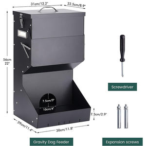 Jh-mech pemberi makan anjing gravitasi, Dispenser makanan otomatis luar ruangan dan dalam ruangan 25 Lbs untuk anjing besar - Product Image 2