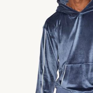 เสื้อฮู้ดกำมะหยี่สำหรับผู้ชายเสื้อฮู้ดกำมะหยี่เสื้อมีโลโก้/สีแบบกำหนดเอง - Product Image 4