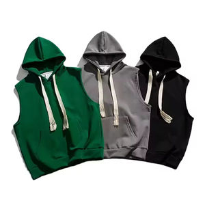 Best Selling Lightweight <b>Sleeveless</b> <b>Men's</b> Gym Hoodie Breathable Quick Dry Embroidered Customized Colors Winter OEM ODM - Product Image 1