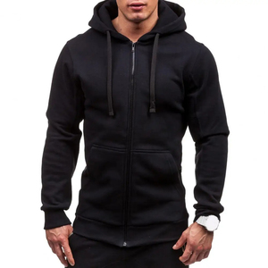 Sweat à capuche pour homme à manches longues avec fermeture éclair et manchette élastique douce et chapeau chaud Manteau et sweat-shirts d'automne - Product Image 2