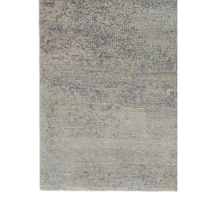 Alfombra Kavi Gris y Negra Anudada a Mano de Lana y Seda de Bambú con Patrón Abstracto Afterglow para Uso Doméstico-Eskm-04 - Product Image 4