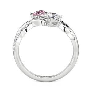 Bague de promesse personnalisée en acier inoxydable gravé avec placage or rose - Product Image 3