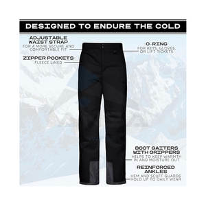 กางเกงกันหิมะสำหรับผู้ชาย กันน้ำ บุฉนวน เหมาะสำหรับเล่นสกี สโนว์บอร์ด กิจกรรมกลางแจ้งในฤดูหนาว พร้อมเอวปรับได้ - Product Image 3