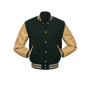 Veste universitaire coupe-vent de haute qualité pour homme, fabrication OEM, broderie chenille, manches en cuir PU, personnalisable, style baseball, lettres brodées - Product Image 1