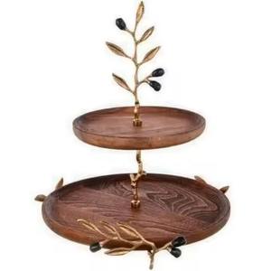 Tabletop Wooden <b>Cake</b> Serving <b>Stand</b> Superior Quality Wooden <b>Cake</b> <b>Stand</b> With Metal Bird Design <b>Cake</b> Cupcake <b>Stand</b> for Wedding Use - Product Image 3