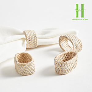 Servilletero de bambú duradero respetuoso con el medio ambiente, estilo bohemio, tamaños personalizados, variedad de colores, decoración de mesa de boda hecha a mano - Product Image 4