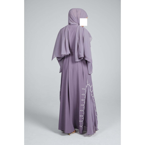ชุดอาบายะสำหรับสตรีมุสลิมไซส์ใหญ่ ขายส่ง ผ้าโพลีเอสเตอร์ระบายอากาศ ความยาวระดับข้อเท้า สีพื้น ซิปด้านหน้า เสื้อผ้าอิสลาม รับผลิตแบบ OEM - Product Image 2