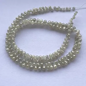 25 30 Pointer Natural Milky White Gray Berlian Faceted Drops Briolette Beads untuk Membuat Perhiasan Mewah Halus Untai Manik