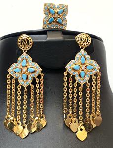 New Arrival 24KT Gold Plated Long <b>Necklace</b> Set Arabian Collection Fine Jewelry for Weddings - Product Image 3