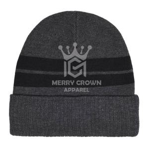 หมวกบีนนี่ผ้าแจ็คการ์ดแบบถักลายทางผ้าให้ความอบอุ่นพร้อมพิมพ์โลโก้สำหรับการเดินทาง - Product Image 5