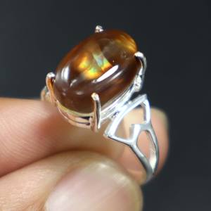 แหวนโมราเม็กซิกันสีเงินสเตอร์ลิง925อัญมณีเจียระไนแบบเรียบอัญมณีสำหรับงานแต่งงานและงานเลี้ยง - Product Image 4