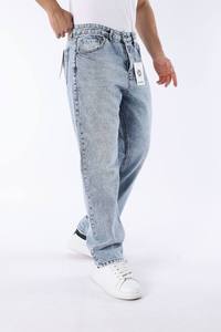 High Quality Men's <b>Slim</b> Fit Stretch Straight Jeans Denim Pants Mid Waist Vintage Washed Patchwork for Daily and Streetwear - Product Image 2