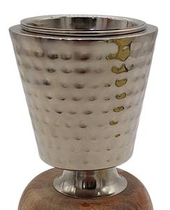 Elegante Quemador de Incienso Bakhoor con Base de Madera, Copa de Metal Plateado Martillado, Mabkhara, Porta Incienso de Oud de Oriente Medio, Incensario de Carbón, Adorno - Product Image 6