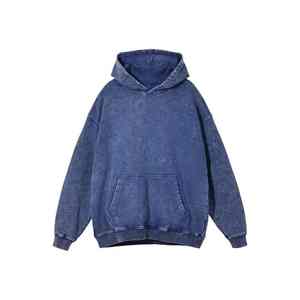 Sudadera con Capucha Cuadrada Estilo Vintage, Lavado Ácido, Desgastada, 100% Algodón, Gruesa, 500 Gsm, Felpa Francesa, Lisa - Product Image 4