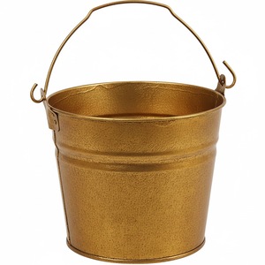 Cubo de Metal Galvanizado Verde Ligero de Alta Calidad con Asa para Recuerdos de Fiesta, Decoración del Hogar y Jardín y Macetas - Product Image 4