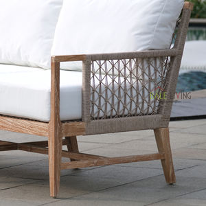 Nizuc élégant Design moderne imperméable à l'eau Patios extérieurs espaces de vie sièges confortables finition patinée canapé en bois de teck hôtel - Product Image 5