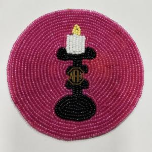 Posavasos de té con cuentas hecho a mano elegante con diseño de paraguas encantador Rosa Blanco redondo acento Decoración de mesa colección de alfombrillas - Product Image 2