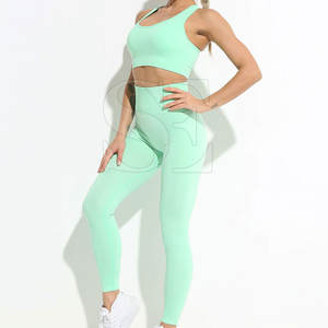 Nouveau design, logo personnalisé, ensemble de yoga pour femmes, tenue d'entraînement respirante à séchage rapide avec leggings extensibles à taille haute - Product Image 2