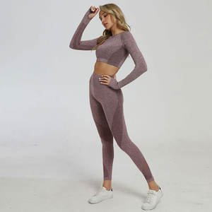 Vêtements à bas prix pour femmes ensemble de yoga en cours d'exécution ensemble de leggings de soutien-gorge de sport respirant personnalisé ensemble de yoga de remise en forme - Product Image 3