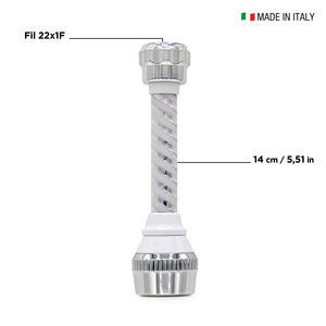 Funzione spruzzatore rubinetto cromato girevole schiuma doccia Made in Italy IDROGAS 14cm tubo flessibile Biflex adattatore giunto sferico etichetta privata - Product Image 2