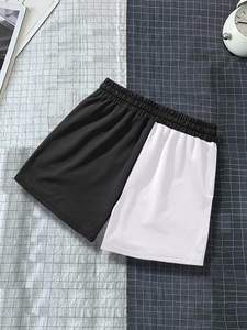 Short d'été en coton de style urbain pour hommes, avec logo personnalisé brodé, maille solide pour l'entraînement athlétique de natation - Product Image 2