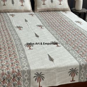 Venta al por mayor Handloom colchas de algodón bloque de mano impreso colchas de lino de algodón - Product Image 1