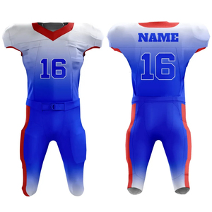 Uniformes de Fútbol Americano de Calidad Única al por Mayor, Conjunto de Pantalones y Jersey Sublimado Negro y Azul para Hombre, Cuello en V, Sin Mangas, Ajustado, para Adulto - Product Image 4