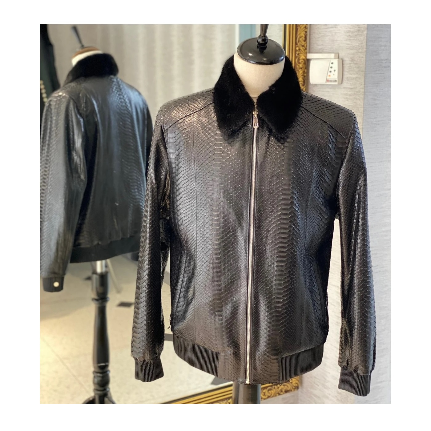 00s snake leather fur jacket 黒蛇 LGB 14th 00s snake leather fur jacket 黒蛇 LGB 14th