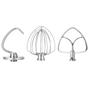 ชุดอุปกรณ์ผสมอาหารสแตนเลส 3 ชิ้น สำหรับเครื่องผสมอาหาร ใช้กับเครื่องล้างจานได้ ทนทาน หัวตีแบบ 6 ลวด หัวตีแป้ง หัวตีแบบแบน สำหรับเครื่องผสมอาหาร <span class=keywords><strong>Kitchenaid</strong></span> - Product Image 1
