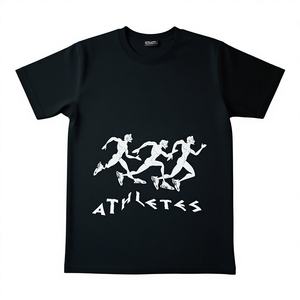 T-shirt Homme Grande Taille en Soie/Coton Anti-boulochage à Manches Courtes Col Rond Décontracté Respirant Écologique OEM ODM Logo Personnalisé - Product Image 1