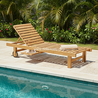 Chaise longue en teck moderne pour piscine et villa, utilisation extérieure, durable, écologique, mobilier de jardin
