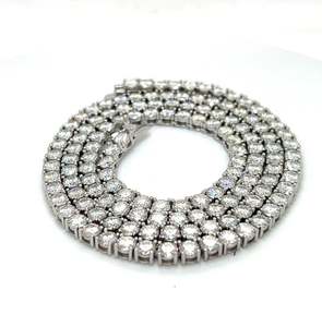 Testeur de Diamant GRA Hip Hop S925 Argent Glacé Bling 3 Rangées 14mm-20mm VVS Moissanite Chaîne à Maillons Cubains pour Hommes 16mm 18mm - Product Image 3