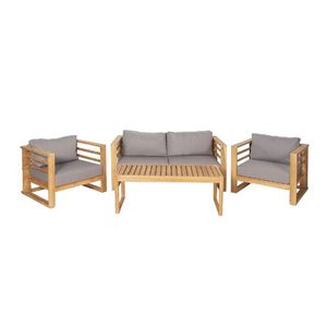 Juego de sofás de teca para exteriores de diseño simple, muebles de jardín de estilo moderno de Jepara, fabricación artesanal de Indonesia - Product Image 1