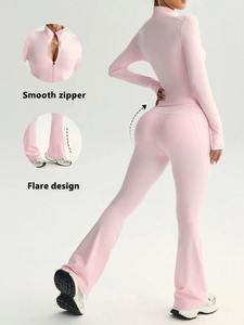 Conjunto de Dos Piezas de Ropa Deportiva Informal para Mujer, Estilo Retro Y2K, Pantalones Cortos Acampanados, Sudadera con Capucha, Diseño Sólido, Transpirable, para Invierno - Product Image 4