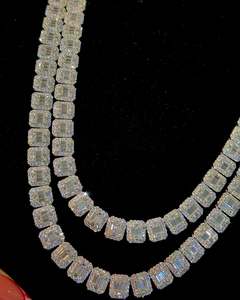 จี้เพชรโมอิสซาไนต์ VVS เงินแท้ 925 ขนาด 18 มม. ความยาว 22 นิ้ว ทองคำขาว 14K ทรงปรินเซสคัท สไตล์ฮิปฮอป สำหรับทั้งชายและหญิง รับรองโดย IGI - Product Image 3