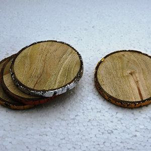 Posavasos de piedra de partículas brillantes amarillentas Mat Pad Producto hecho a mano de alta calidad - Product Image 4