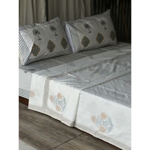 Venta al por mayor manta de impresión de bloque de mano personalizado al por mayor 100% Manta de algodón Premium de lujo textiles para el hogar - Product Image 1