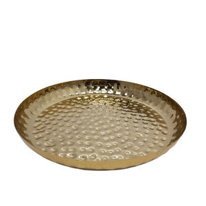 Servir plaque ronde en fer couleur or plaque décorative de taille moyenne pour la décoration de fête et de mariage en vrac personnalisé - Product Image 2