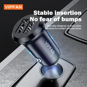 V fan fabrika OEM toptan elektrikli Ev araba pil şarj cihazı 12v 24v DC 12W çift USB araba şarjı