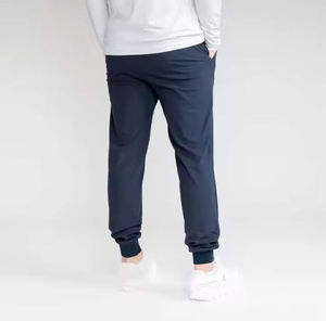 กางเกงวอร์มผ้าแคนวาสลำลองทรงหลวมสำหรับผู้ชาย มีกระเป๋าหน้า เอวกลาง สีพื้น ผ้าฝ้าย 100% เนื้อหนา - Product Image 3