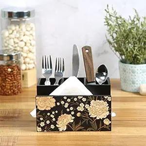 ที่ใส่ช้อนส้อมไม้พิมพ์ลายสวยงาม ราคาประหยัด โซลูชั่นการจัดเก็บในครัว ที่ใส่ช้อนส้อมไม้ธรรมชาติพิมพ์ลาย - Product Image 2