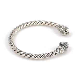 Bracelet tennis torsadé unisexe tête de lion 25,96g 6,1cm de diamètre Tendance - Product Image 4