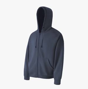 Haute qualité 100% coton personnalisé pour 3D mousse polaire hiver hommes Full Zip surdimensionné à capuche - Product Image 5