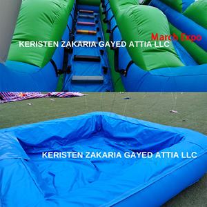 Parque Acuático Inflable de PVC Azul Resistente con Tobogán y Palmera para Entretenimiento Familiar - Product Image 2