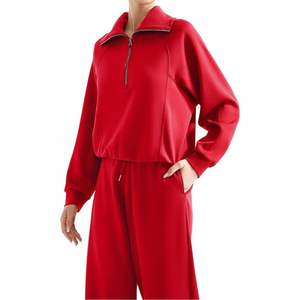 Nuevo Conjunto Deportivo con Capucha para Mujer, de Poliéster/Algodón, Corte Ajustado, Personalizable, Color Liso, Ropa Casual Urbana, Talla Grande - Product Image 6