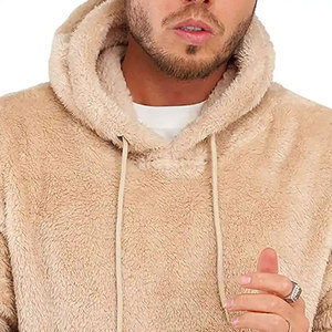 Wholesale Customized Fleece <b>Hoodie</b> for Men Warm <b>Sherpa</b> <b>Lined</b> Sweatshirt Basics Cotton Blended Made in Pakistan 2025 - Product Image 4
