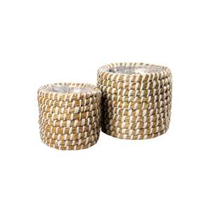 Wholesaler High Quality and Beautiful Woven <b>Mini</b> Natural Seagrass Planter <b>Pot</b> Tree <b>Pot</b> for Table Decoration Made in Vietnam - Product Image 3