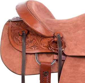 Silla de montar western de cuero de vaca 2023, duradera, ecológica y cómoda para el jinete y el caballo, silla de montar inglesa segura, India - Product Image 4