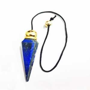 Péndulo de cristal de sodalita con tapa de metal con rosca - Product Image 1