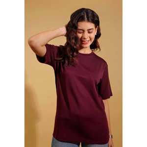 T-shirt en coton surdimensionné à col rond, coupe décontractée, respirant, séchage rapide, manches courtes, vêtement décontracté d'été - Product Image 5